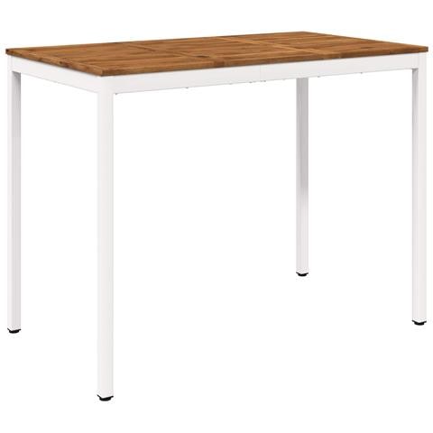 Tavolo Bar da Giardino Naturale e Bianco 141 x 80,5 x 105 cm - Foto 1