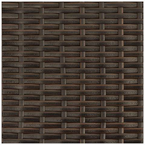 Set di divani 5 pz Marrone e Rosso Rattan sintetico e Acciaio - Foto 2