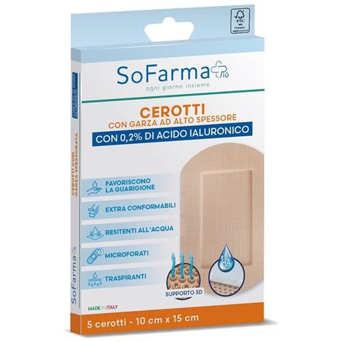 Cerotto Cicatrizzante 10X15 cm 5 Pezzi Sofarmapiu' - Foto 1