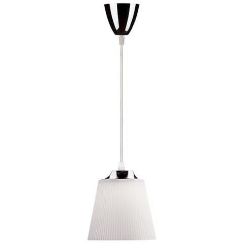 Lampadario Led 7w Campana In Plastica Bianco E Acciaio Cromato Luce Naturale 4000k Vt-1036 8505 - Foto 2
