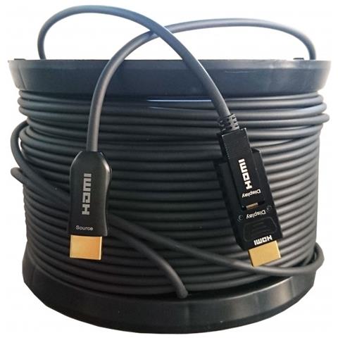 Cavo HDMI Fibra Ottica 50m, 4K@60Hz HDR, 18Gbps, Per TV, PS5, Xbox, Proiettori