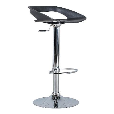 Sgabello Da Bar Cromo Con Seduta Nera E Alzata A Gas Glen - Foto 2