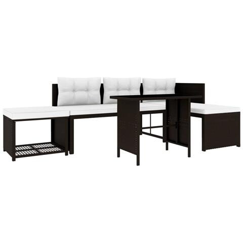 Set Divani da Giardino 4 pz in Polyrattan Marrone - Foto 2