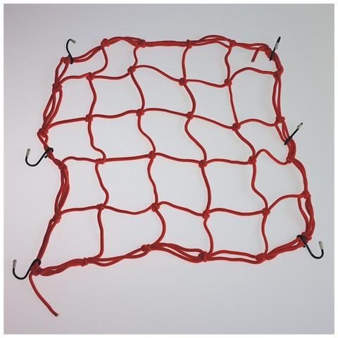 Rete Fermabagagli Elastica Moto Ragno Portapacchi Universale Scooter Rosso - Foto 1