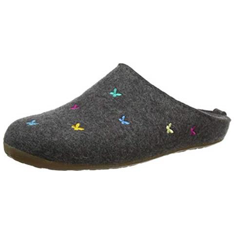HAFLINGER Everest Farfalline, Pantofole Donna, Grigio (antracite