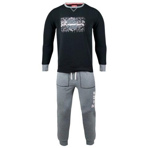 Tuta Uomo Zeus Sport Cotone Felpato Art. Mz06 : Nero \ Grigio Melange Tg Xl - Foto 1