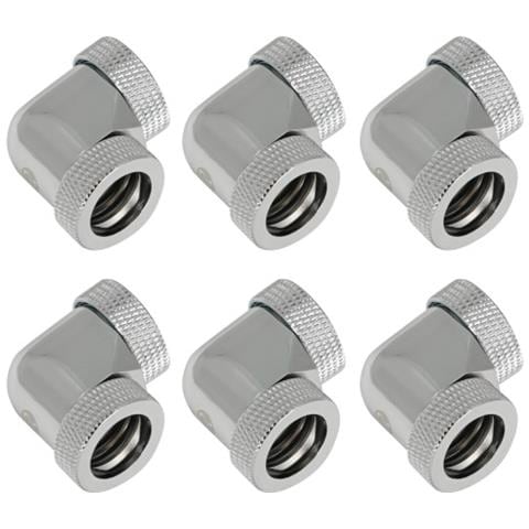 Cofezione 6 pezzi D160906 Raccordi Angolati a 90° con Diametro 16 mm Colore Argento - Foto 1