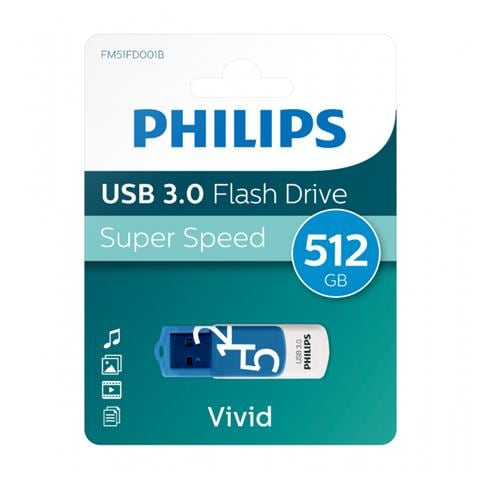 Chiavetta USB 512 GB Interfaccia USB 3.0 Colore Bianco Blu - Foto 1