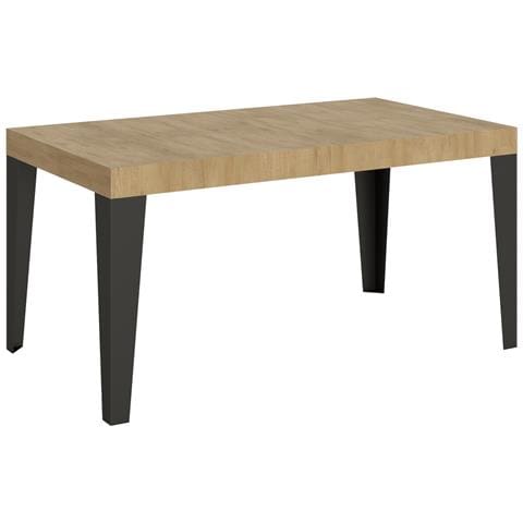Tavolo Allungabile 90x160/264 Cm Flame Telaio Antracite - Quercia Natura - Foto 4