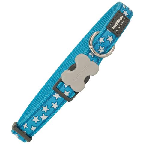Collare Per Cani Red Dingo Style Turchese Stelle (2,5 X 41-63 Cm) - Foto 1
