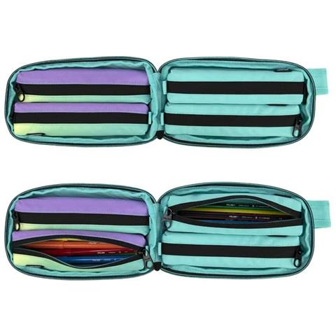 Astuccio Per La Scuola Con Accessori Sunset 22,5 X 11,5 X 11 Cm Verde - Foto 2