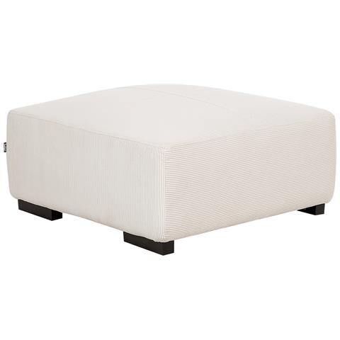 Ottomana Velluto A Coste Bianco Sporco 80 X 80 Cm Lungo - Foto 2