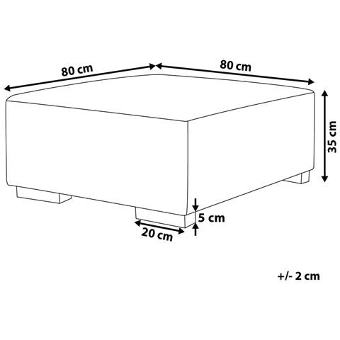 Ottomana Velluto A Coste Bianco Sporco 80 X 80 Cm Lungo - Foto 7