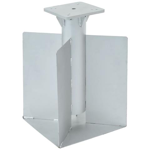 Base Per Ombrellone Interrata Argento 27,5x27,5x45 Cm Acciaio - Foto 1