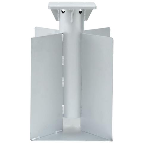 Base Per Ombrellone Interrata Argento 27,5x27,5x45 Cm Acciaio - Foto 2