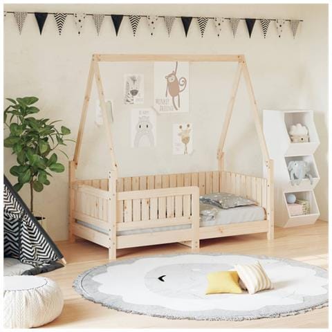 Giroletto per Bambini 70x140 cm in Legno Massello di Pino - Foto 1