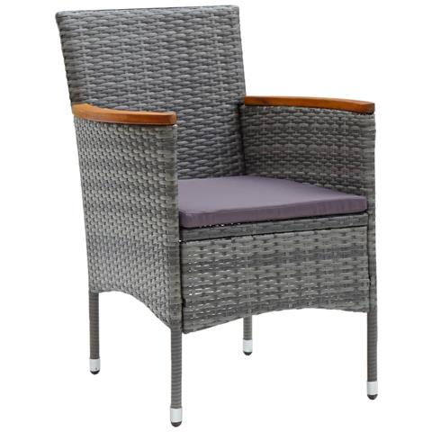 Set Da Pranzo Da Giardino 7 Pz Grigio - Foto 8