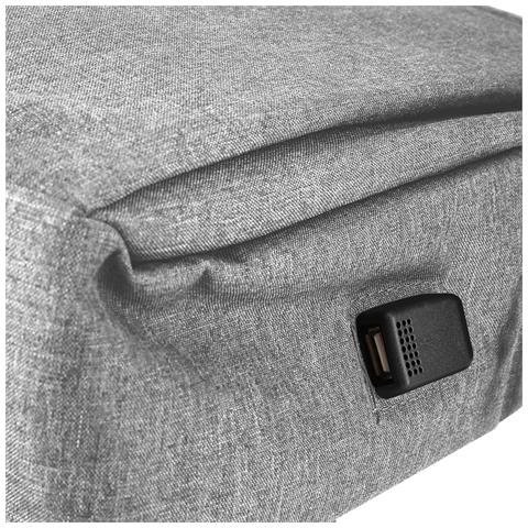 Zaino Tito Per Computer Portatile Porta Usb Integrata, Grigio - Foto 5
