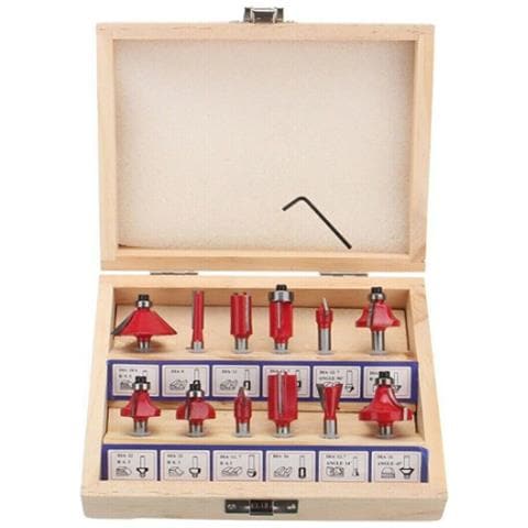 Set 12 Frese Fresa Per Legno Scanalare Rifilare Sanalature Fresatrice 6.35 Mm - Foto 1