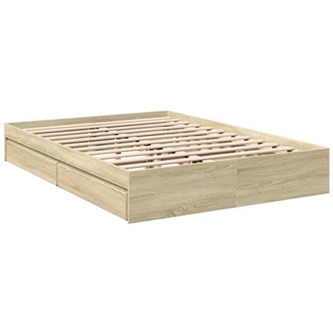 Giroletto Cassetti Rovere Sonoma 160x200 Cm Legno Multistrato - Foto 3