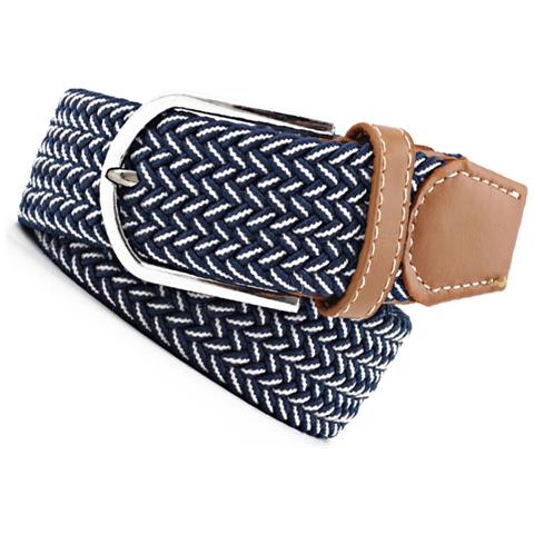 Cintura Elastica In Fettuccia - 107cm Nero White + Blue - Foto 3
