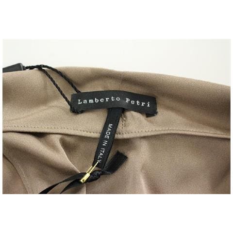 Abito Da Cocktail Tubino In Seta Drappeggiato Marrone - It44-l - Foto 5