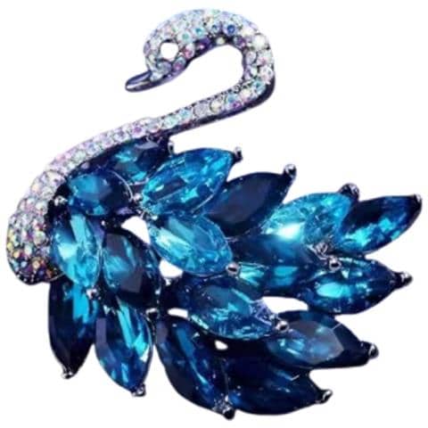 Spilla A Forma Di Cigno Di Cristallo Blue - Foto 4