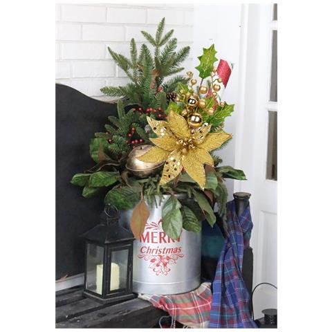 Set Di Fiori Decorativi Oro Per Un Tocco Di Eleganza - 2 Pezzi 28 X 50 Cm - Foto 6
