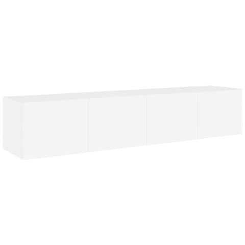 Mobili TV a Parete con Luci LED 2pz Bianchi 80x35x31 cm - Foto 10