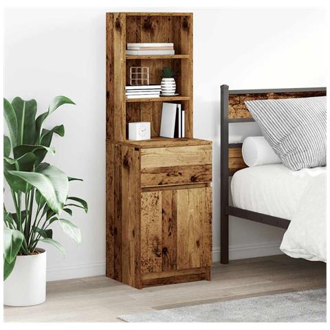 Comodino Legno Antico 39x35x125 cm in Legno Multistrato - Foto 1