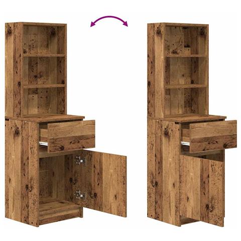 Comodino Legno Antico 39x35x125 cm in Legno Multistrato - Foto 2