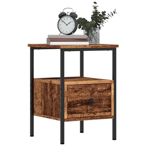 Comodino Legno Antico 34x36x50 Cm In Legno Multistrato - Foto 3