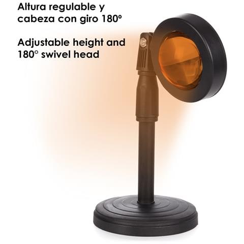 Sunset Lamp: Lampada Led Effetto Tramonto. Illuminazione Ambientale Per La Casa E Creativa Per Video E Foto. - Foto 2