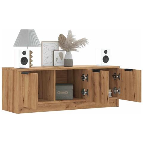 Mobile Tv Marrone Artigianale 102x35x36,5 Cm Legno Multistrato - Foto 2