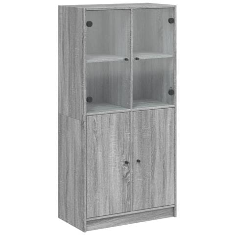Credenza Con Ante Grigio Sonoma 68x37x142 Cm Legno Multistrato - Foto 2