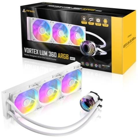 Vortex LUM 360 White ARGB CPU Liquid Cooler Intel 1851/1700/1200 AMD AM5/AM4 - Foto 1