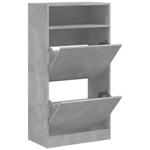 Lusso Casadino -  Scarpiera Grigio Cemento 60x34x116 Cm In Legno Multistrato - Foto 1