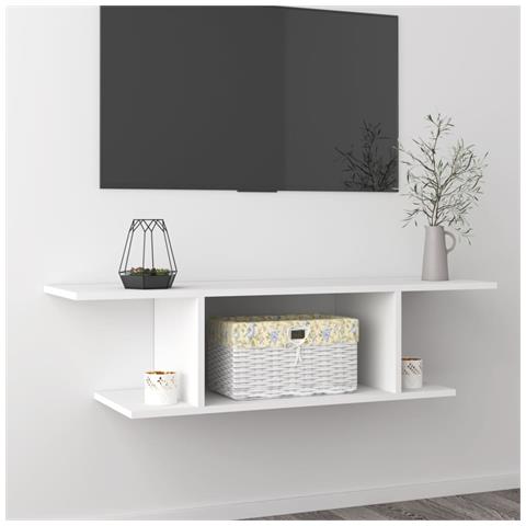 Mobile Porta Tv A Parete Bianco 103x30x26,5 Cm - Foto 6