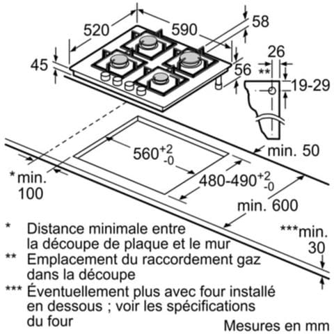 Piano Cottura A Gas Da 60 Cm Con 4 Fuochi, 7500 W - Ppp6a6i40 - Foto 5