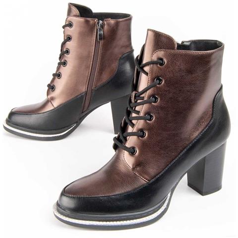 Stivaletto Con Tacco Vareli3 Marrone Marrone Materiale Sintetico E Tessile - Foto 1