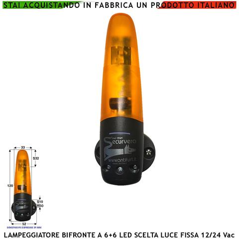 Faro Lampeggiante Arancione 6+6 Led Luce Fissa O Intermittente Montaggio A Palo O Parete Monitore Su Automatismi Peric - Foto 1
