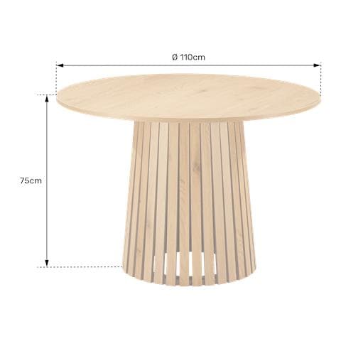 Liv Tavolo Da Pranzo Rotondo 110 Cm In Stile Scandinavo - Foto 2