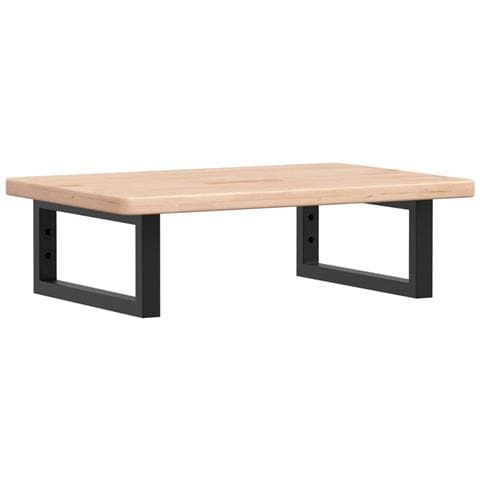 Ripiano a Parete per Lavabo in Acciaio e Massello di Rovere - Foto 1