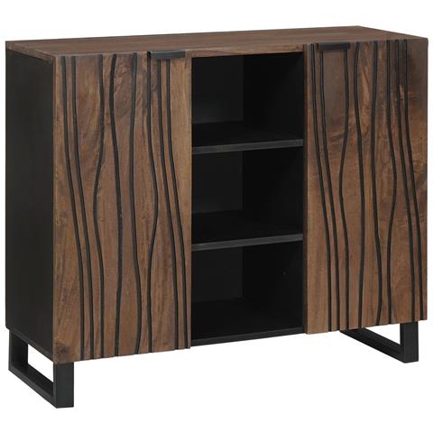 Sideboard 90x33,5x75 cm in legno massello di noce - Foto 1