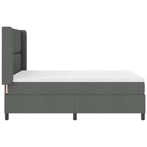 Letto a molle con materasso Grigio scuro 140 x 200 cm Tessuto - Foto 9