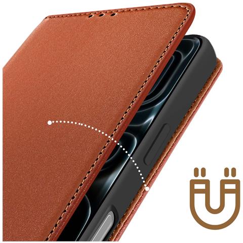 Custodia In Pelle Per Iphone 17 Pro Con Portacarte E Supporto Video - Foto 5