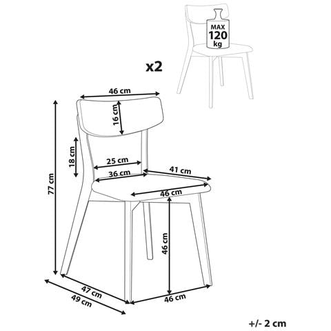 Set Di 2 Sedie Da Pranzo Hope Legno Marrone Scuro /verde - Foto 8