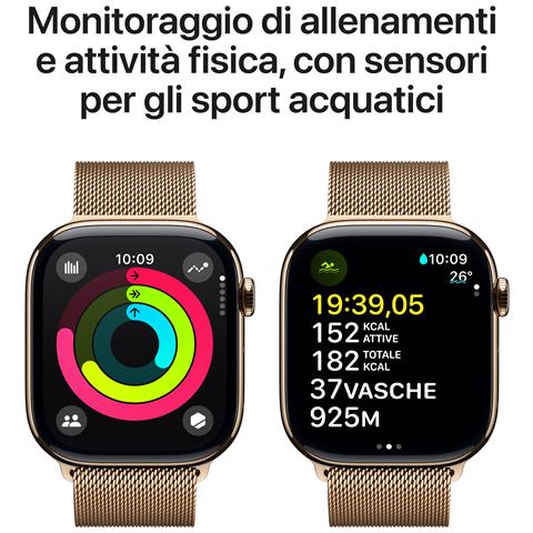 Watch Series 10 Serie 10 GPS + Cellular 46mm Cassa in Titanio color Oro con Loop in maglia milanese Oro - S /M - Foto 10