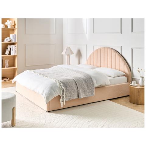 Letto Contenitore Bouclé Chadenet 160 X 200 Cm Rosa Pesca - Foto 1