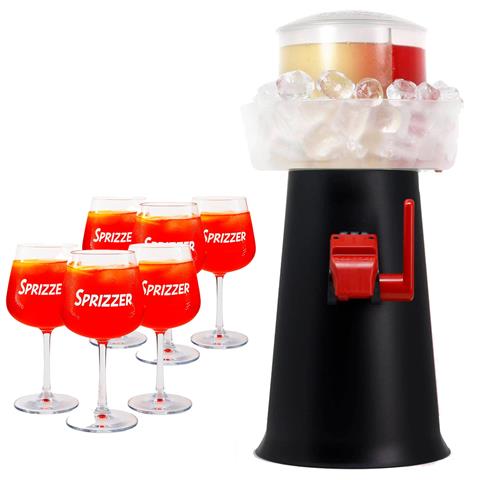 Kit Nero In Plastica Con 6 Bicchieri - Set Completo Per Aperitivi Design Italiano Funzionale E Colore Nero Opaco Per Brindisi Raffinati Modello -nero-6-bicchieri - Foto 2